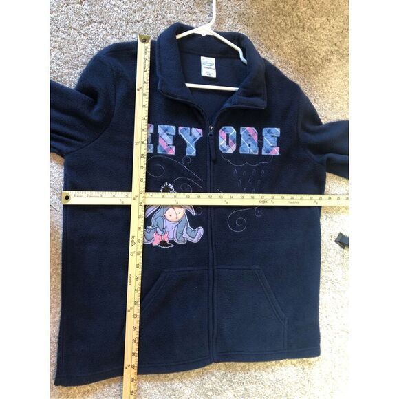 Disney Women’s Navy Blue Fleece Eeyore Zip Up Jacket Size XL - Picture 7 of 8
